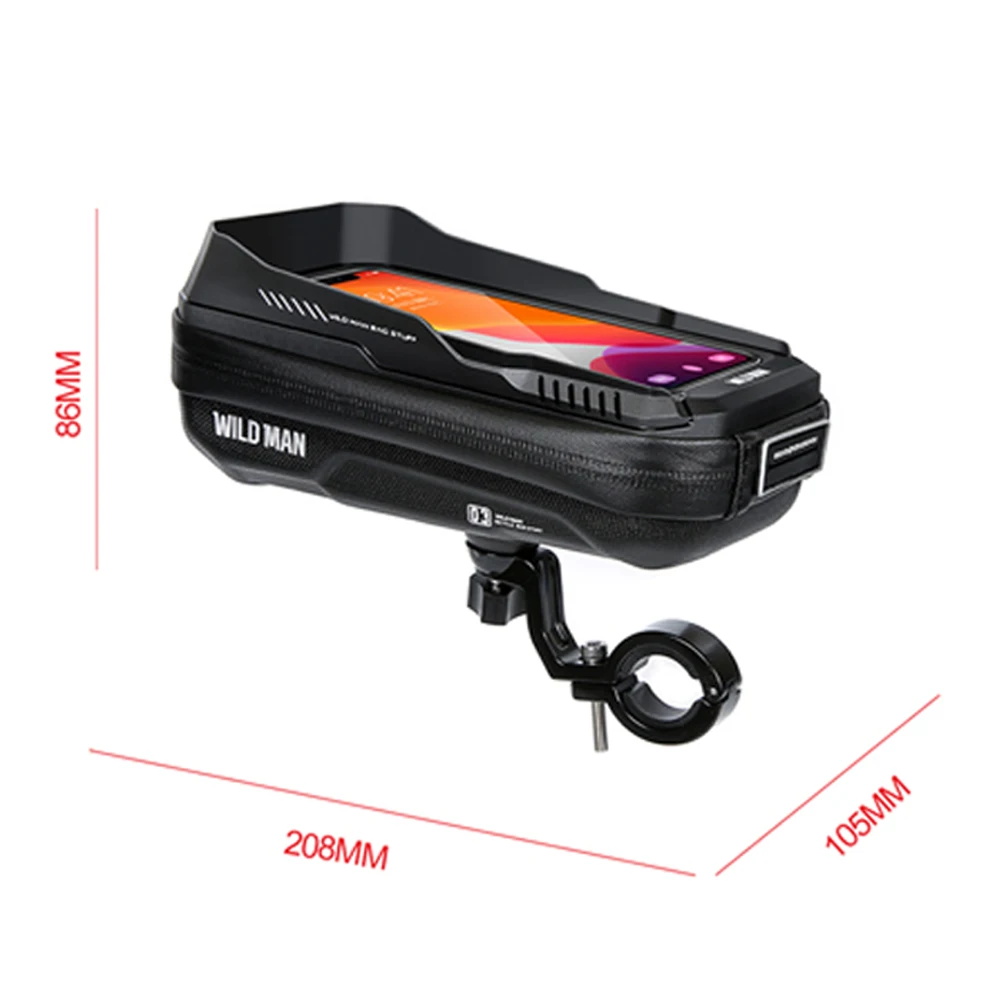 1L Bike Bag Front Bicycle Frame Bag Waterproof  Phone Touch Screen Case Top Tube Cycling Bag Reflective Outdoor Cycling Gear