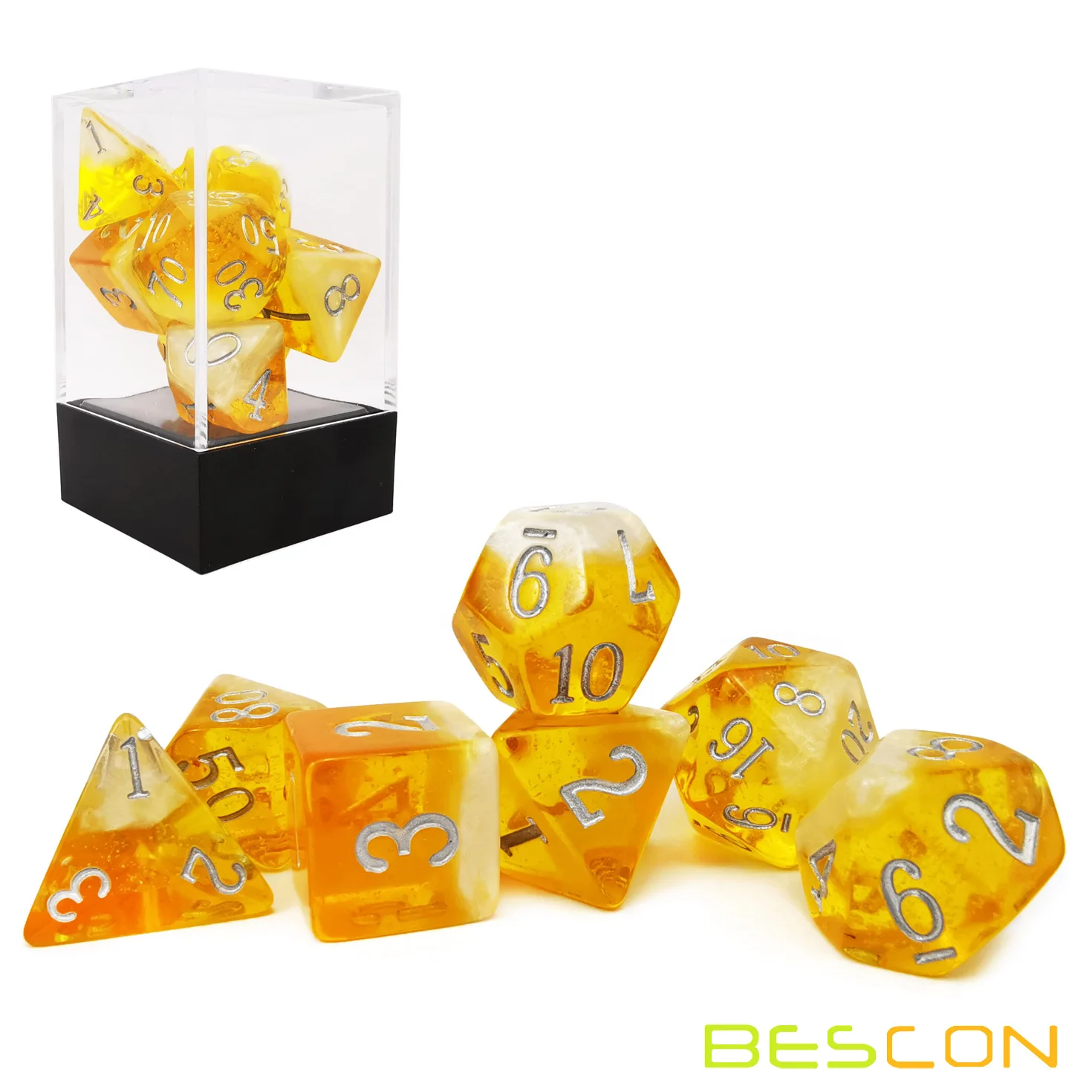 Bescon Beer Dice Set, Novelty 7pcs BeerDice Polyhedral D&D DND Dice Set of 7pcs, Dungeons and Dragons