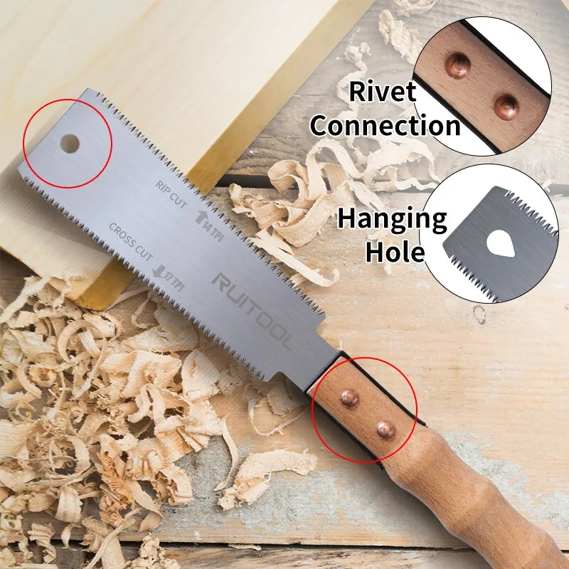 Japanese Saw 6 Inch Double Side Hand Pull Saw 14&17TPI SK-5 Steel Flexible Blade Flush Cut for Woodworking 1pc multi purpose saw hand saw handheld saw