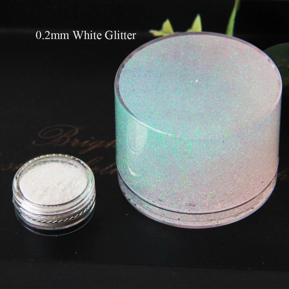 1Box White Holographic Nail Glitter Powder Iridescent Shiny Chrome Pigment Bulk Fine Dust For DIY Charm Polish Nail Accessories images - 6