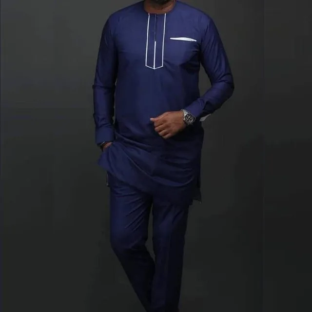 Tunji Embroidered Dashiki Shirt and Pant - Image 2