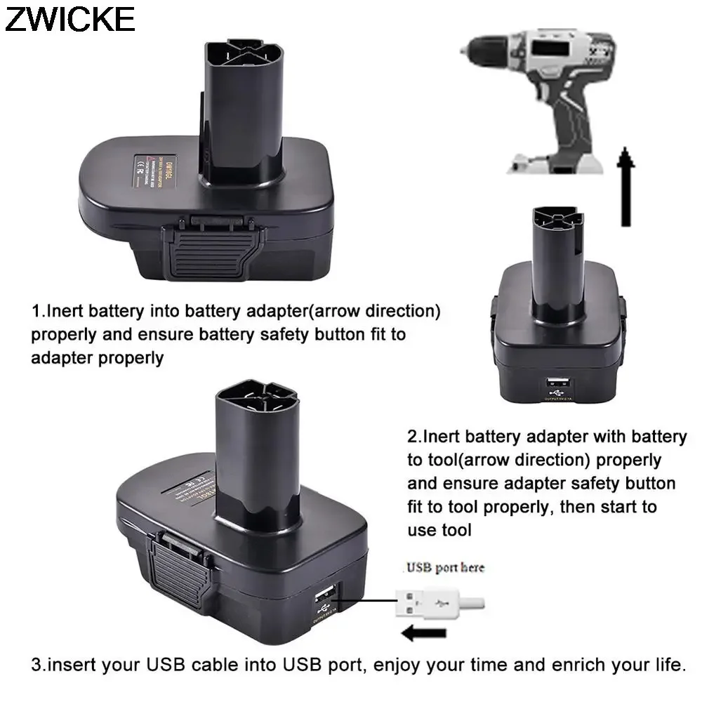 DM18GL BPS18GL 19.2V Adapter Converter on Craftsman Tool for Dewalt Milwaukee Black Decker Porter-Cable Stanley Li-ion Battery