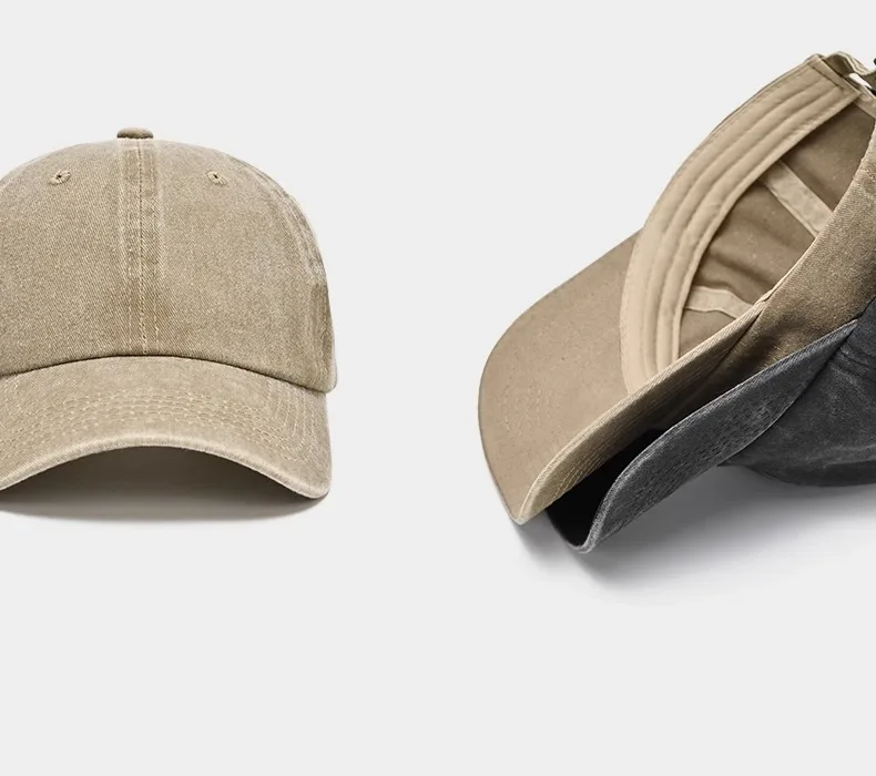 Sonnencreme-Wasserfeste Herren-Baseballkappe mit kleinem Gesichtsausschnitt, Retro-Distressed-Look und vielseitige, trendige Entenschnabelmütze – Detail 2