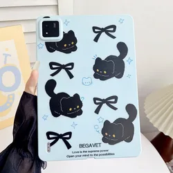 Vibrant Cartoon Printed Soft TPU Shockproof Tablet Case - Universal Protective Cover for Xiaomi Pad 5 5Pro (Black Cat)