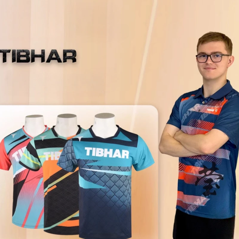 TIBHAR table tennis polo clothes, tennis suits,short sleeve kids men women quick dry sports t-shirts