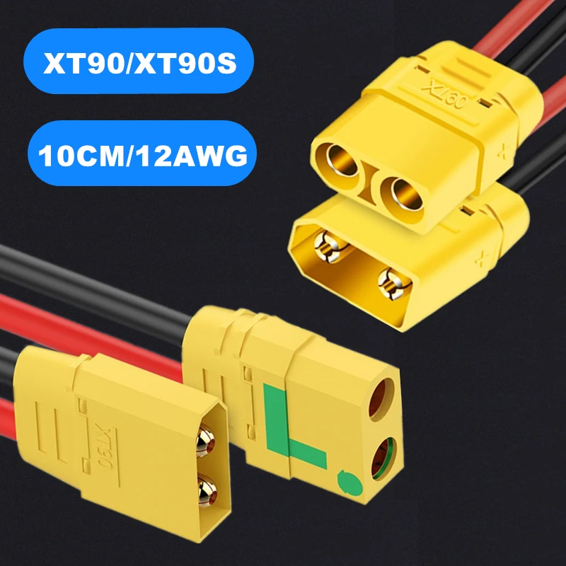 S6d0e00cb02d54448b600c4d482d31289K.jpg XT90 Male Female Connector XT90S Plug Pigtails with 10CM 100MM 12AWG Silicone Wire RC Battery Cable Wire for RC Lipo Battery