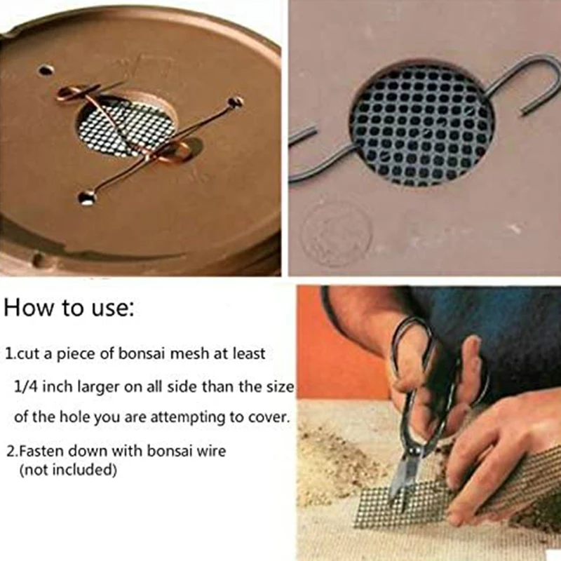 Y77A-Flower Pot Hole Grid Mat Bottom Grid Mat 4 Inch x 12 Inch 5 Pieces of Gasket-Bonsai Drainage Net