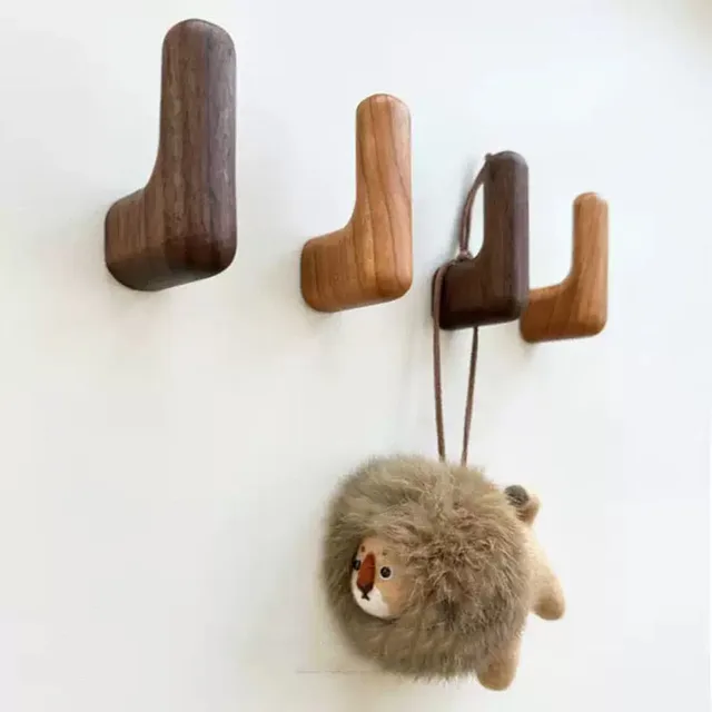 Crochet en bois porte-clés décoratif porte cintre mural porte-manteau multi-usages cuisine salle de bain accessoires Gadgets de rangement organiser 3