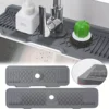 1pc Silicone Sink Faucet Mat Splash Guard Soap Sponge Holder Drip Water Catcher Draining Pad - Bathroom and Kitchen Accessories 1