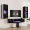 Wall Unit Entertainment Center with 40" Electric Fireplace, Includes 80" Floating Fireplace TV Stand, 2 X Wall Cabinets 1