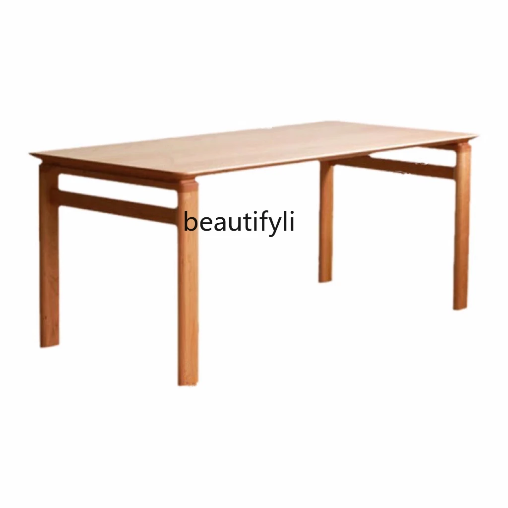 

Light Luxury Home Long Table Nordic Solid Wood Desk Rectangular Dining Table Workbench Minimalist Creative Table