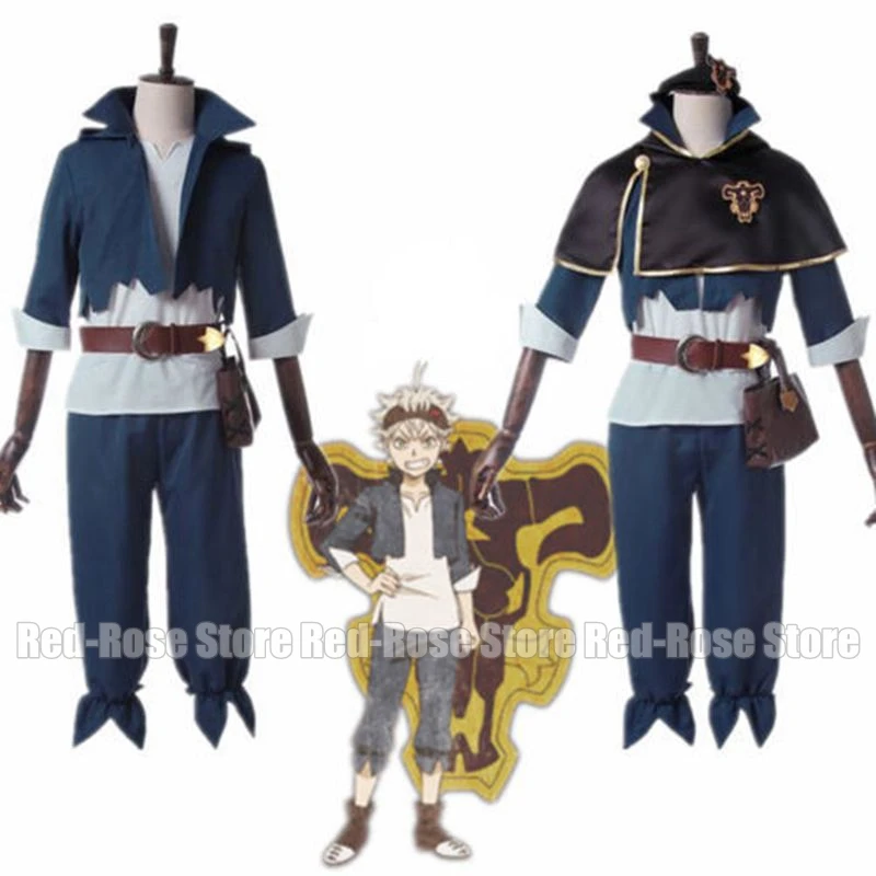 

Black Clover Asta Outfit Uniform Cosplay Costumes Cloak Full Set With Bag