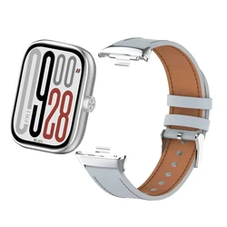 Premium Leather Strap for Smartwatch - Replaceable Wristband in Elegant Design (Grey)