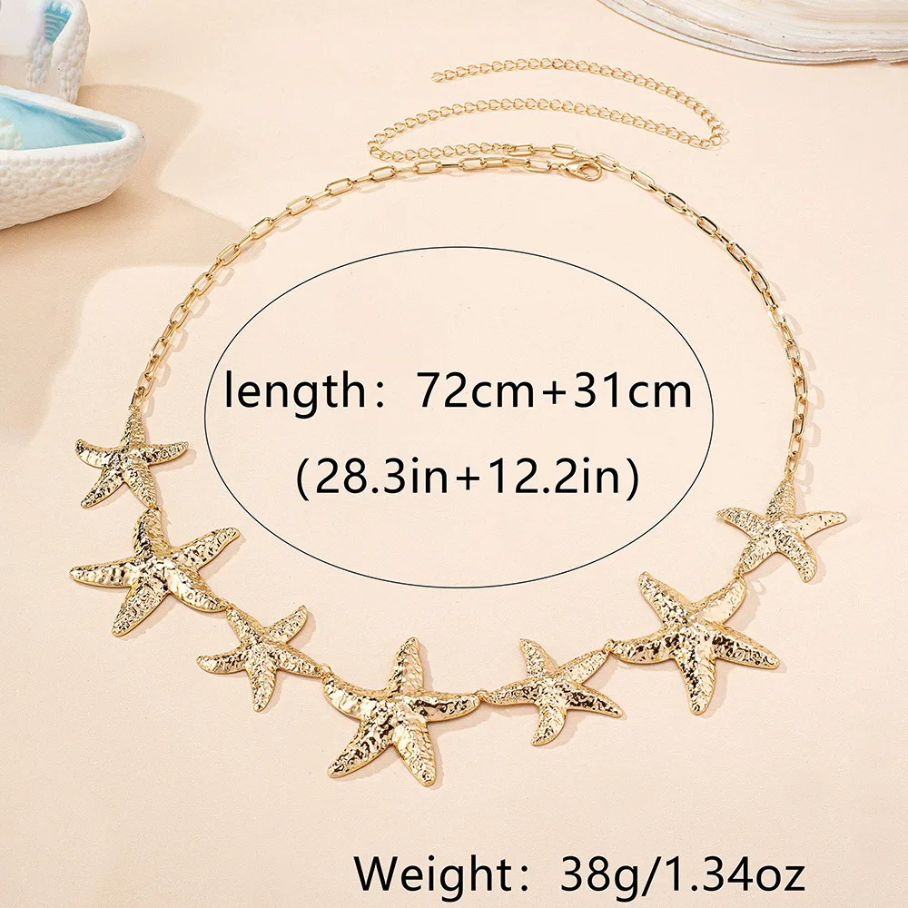 Trendy Sexy Beach Gold Color Metal Starfish Waist Chain  display picture 1