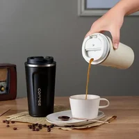 380/510ML Stainless Steel Coffee Mug Leak-Proof Travel Thermo Cup Vacuum Flask Insulated Office Cup Water Kettle Solid Color 4