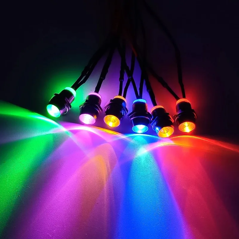 Description Picture 2 of item220V,110V,48V,36V,24V,12V,9V6V5V3V 5mm Pre-Wired LEDs Bulb Ultra Bright Emitting Diodes Indicator Lights 8mm Panel Mount for DIY