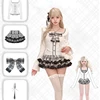Elegant Vintage Suits Women Sweeet Bow Slim Knitted Cardigan Coats + Lace Mini Skirts Japanese Kawaii 2 Piece Sets Y2k Clothing 5