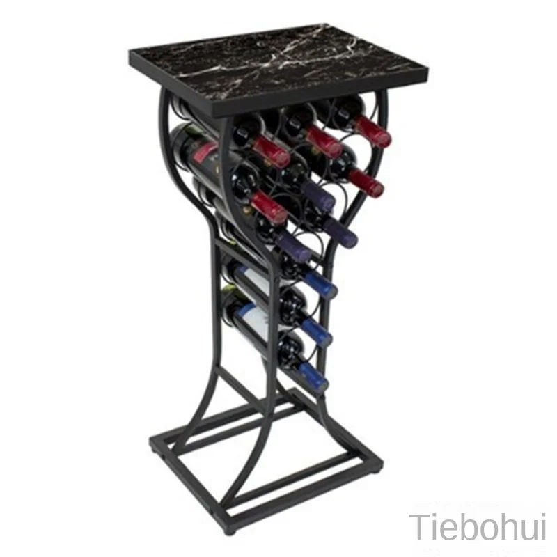 Iron Wine Rack Restaurant Floor Wine Cabinet Modern Simple Living Room Display Rack Shelves Racks Home Camping