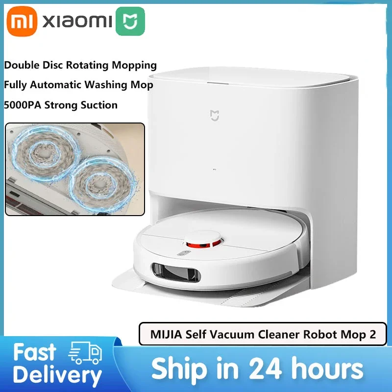 Nuovo Xiaomi Self Cleaning Vacuum Robot Mop 2 Smart Robot Aspirapolvere Strumenti 5000Pa Surging Fan Lds Navigation Ota Upgrade