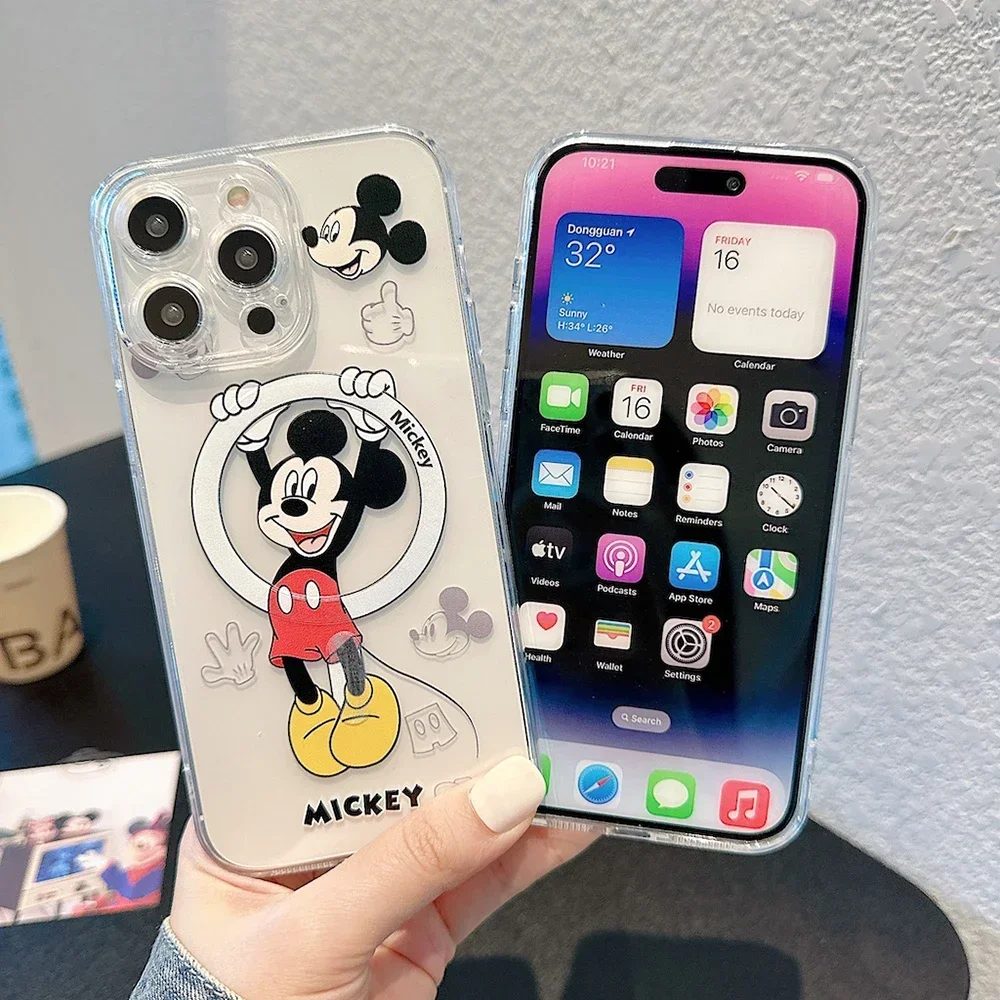 ディズニー ミッキー＆ミニー iPhone スマホケース　MagSafe 対応 ディズニーミッキーミニー Magsafe 磁気電話ケース Iphone 16 15 14 13