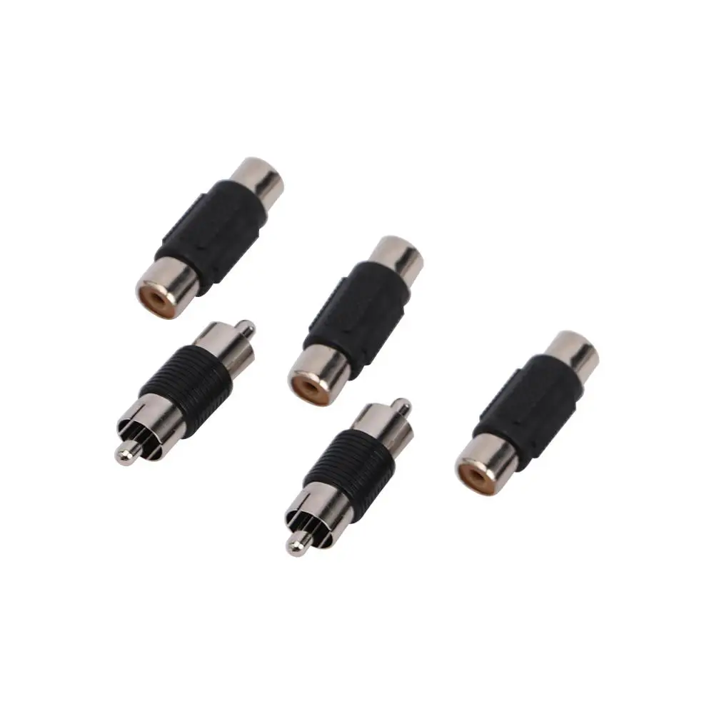 

5pcs Black RCA Converter Cable Plug Male to Male Audio Cable Adapter Audio Connector Connectors Plug Audio Adapter