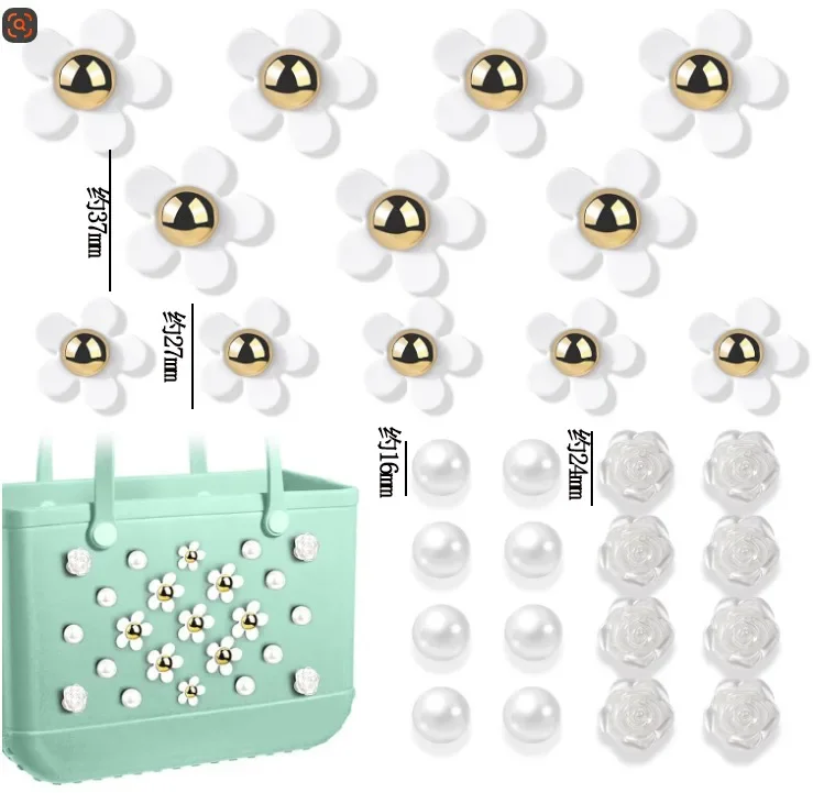 Lot Diamant Perle große Größe Strandtasche Schnalle Charme Kette Dekorationen Zubehör für Totes Bogg Tasche Frau DIY Geschenk Reise Anhänger – Detail 14