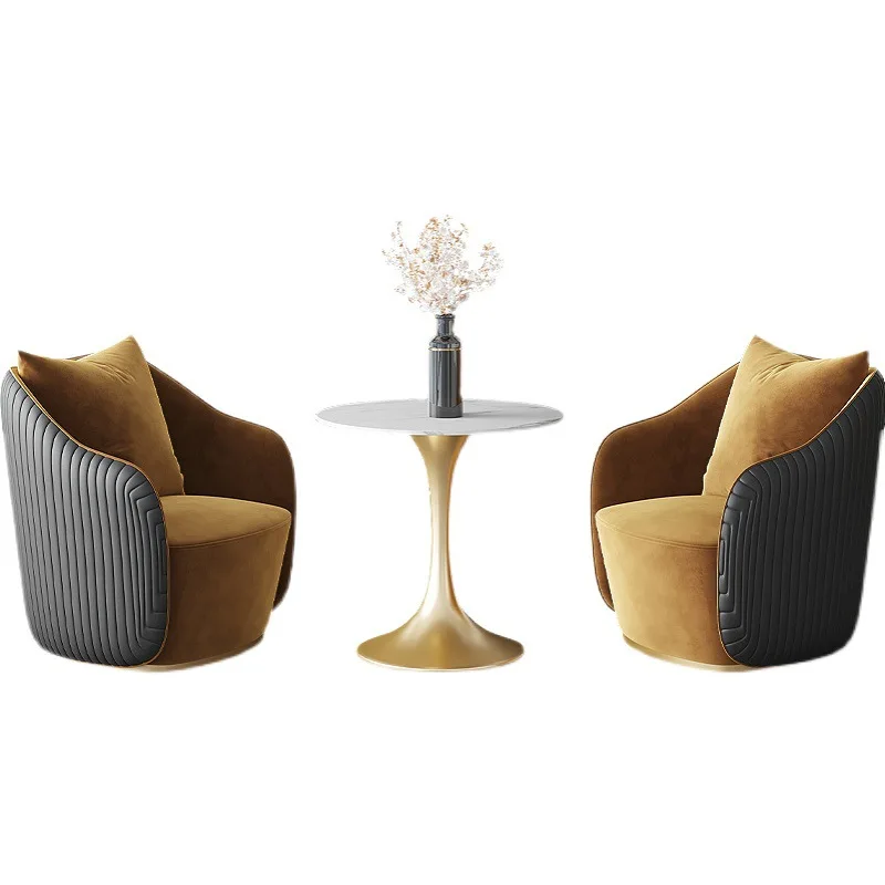 Light Luxury Single Living Room Sofas Nordic Household Furniture Rotatable Leisure Sofa Armchair Hotel Coffee Shop Office Sofa