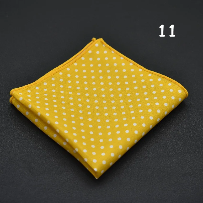 Men's Polka Dot Pocket Square Cotton White Navy Handkerchief Formal Dress Wedding Party Suit Scarf Bridegroom Chest Towel Hanky