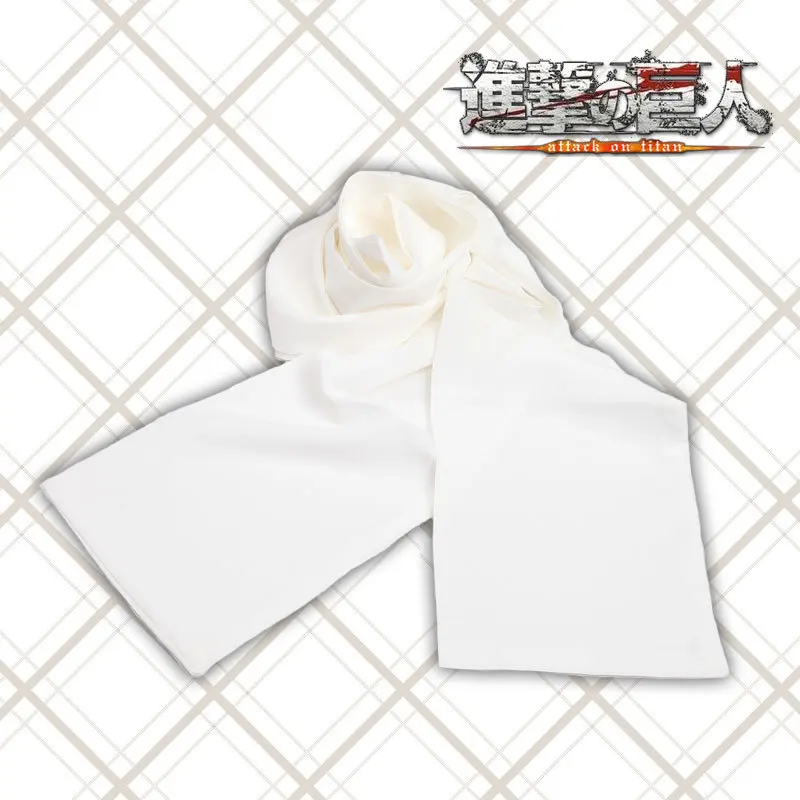 Anime Attack on Titan Mikasa Levi Ackerman Scarf Cosplay Prop Halloween Costume Shingeki no Kyojin Red White Scarves