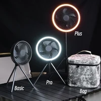 10000mAh Camping Fan Rechargeable Desktop Portable Air Circulator Wireless Ceiling Electric Fan with Power Bank LED Lighting 2