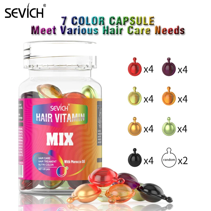 Sevich Vitamin Capsules Keratin Anti-hair Loss Capsules Ginger Hair Growth Product Compound Oil Hair Scalp Care 30pcs/bottle hair growth serum,hair growth spray,hair growth cream