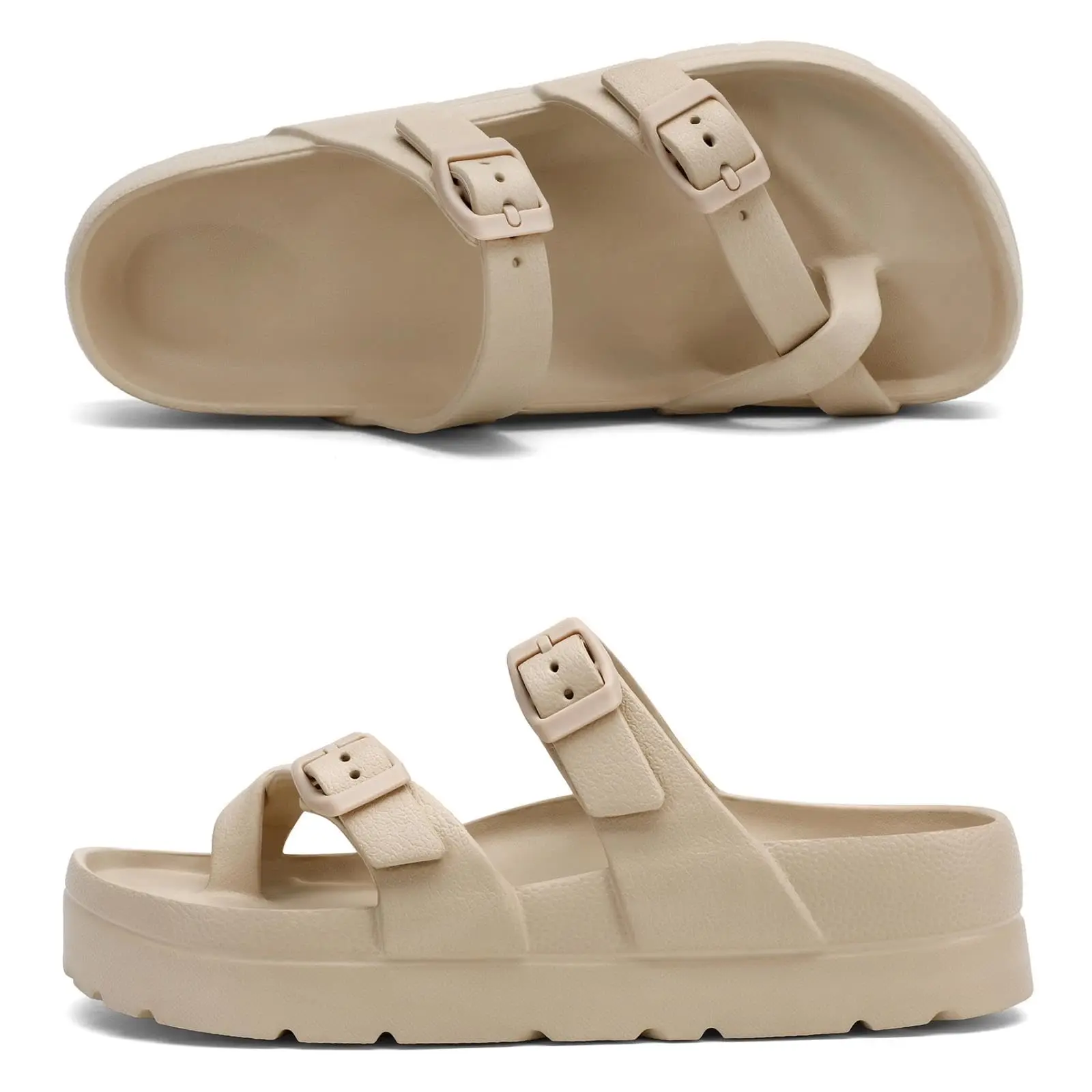 EVA Double Buckle Beach Sandals for Women and Men