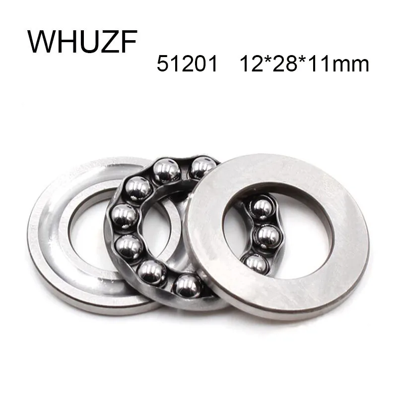 

WHUZF Бесплатная доставка 5/10/20 шт. 51201 плоский упорный подшипник 12*28*11 мм Стандартные осевые 51201 шарикоподшипники 8201