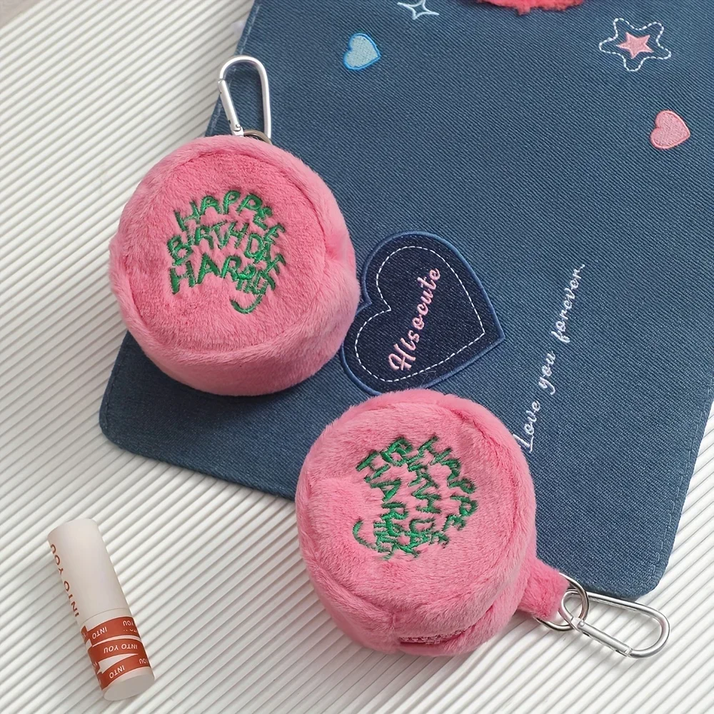 Cute Plush Coin Purse Portable Letter Embroidered Hanging Bag Perfect Lipstick Envelope ID Bag For Traveling