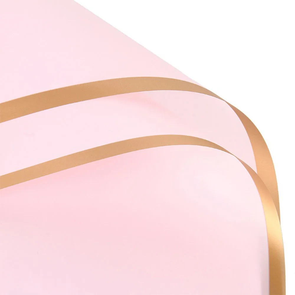 10 Blatt Blumenverpackungspapier mit goldenen Kanten, wasserfeste Blumenstraußverpackung, ideal für DIY-Hochzeiten, Geburtstage, Geschenkverpackungen – Detail 8