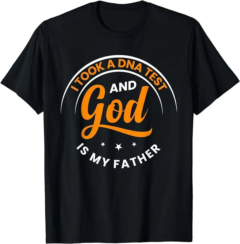 Divertente Ho Fatto Un Test Del Dna God Is My Father Jesus Christian T-Shirt Maniche Lunghe O Corte