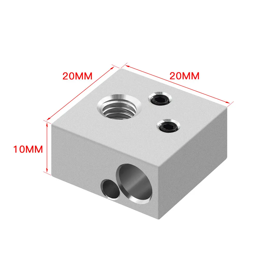 

MK7 MK8 Aluminium Heater Block For Print Head Hot End Heating Block 20*20*10 20x20x10 mm For 3D Printer Bluer