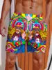 2024 3D Printed Hawaiian Vacation Style Printing Shorts Men's Board Shorts Casual Swim Trunks Drawstring Breathable Short Summer 3