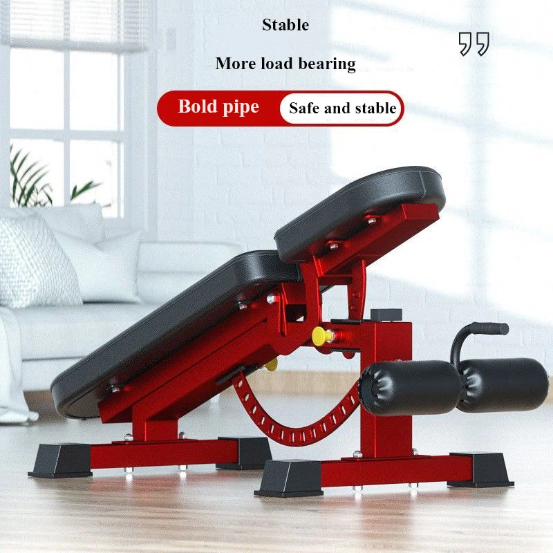 Gym Commercial Adjustable Weightlifting Supine Board, Smith Machine Partner, Portable Fitness Chair