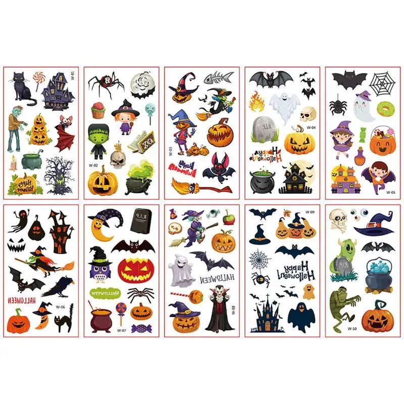 

Водостойкие наклейки на лицо для Хэллоуина, аксессуары для макияжа, наклейки для лица, 10 шт., аксессуары для искусственного макияжа, аксессуары для Хэллоуина