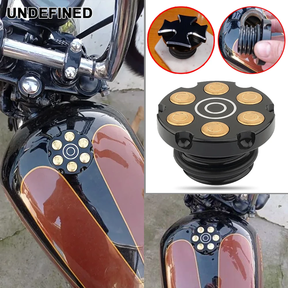 

Motorcycle Aluminum Fuel Tank Gas Cap Vented Decorative Oil Caps For Harley Touring Road King Softail Dyna Sportster 883 XL 1200