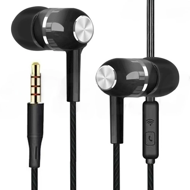 Durability Stereo Earphone 3.5mm Wired Headset Sport Running Headphones with Mic for iPad, iPod, Mp3 Players, Android and iOS