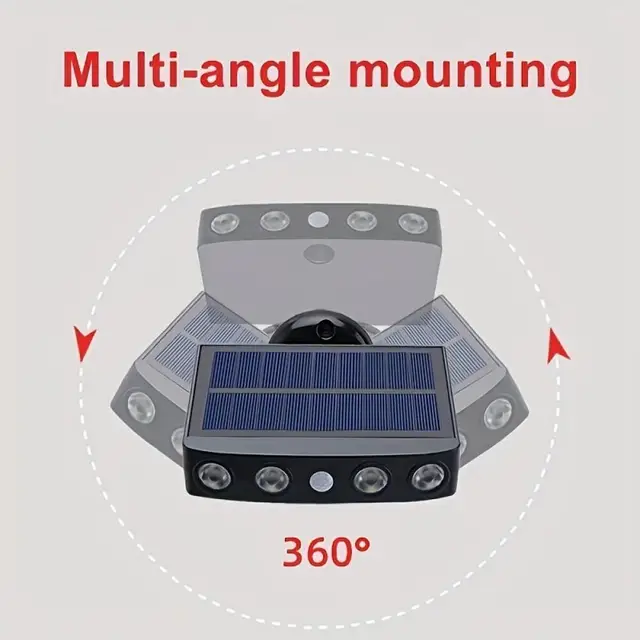 Solar Motion Sensor Lights Outdoor - 4 LED Security Light with 3 Modes, 18650 Battery for Garden/Wall 5