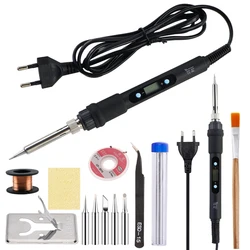 80W Electric Soldering Iron Kit Set Digital Temperature Adjustable  Welding Tool Solder Tin With  Iron Tips Repair Tools