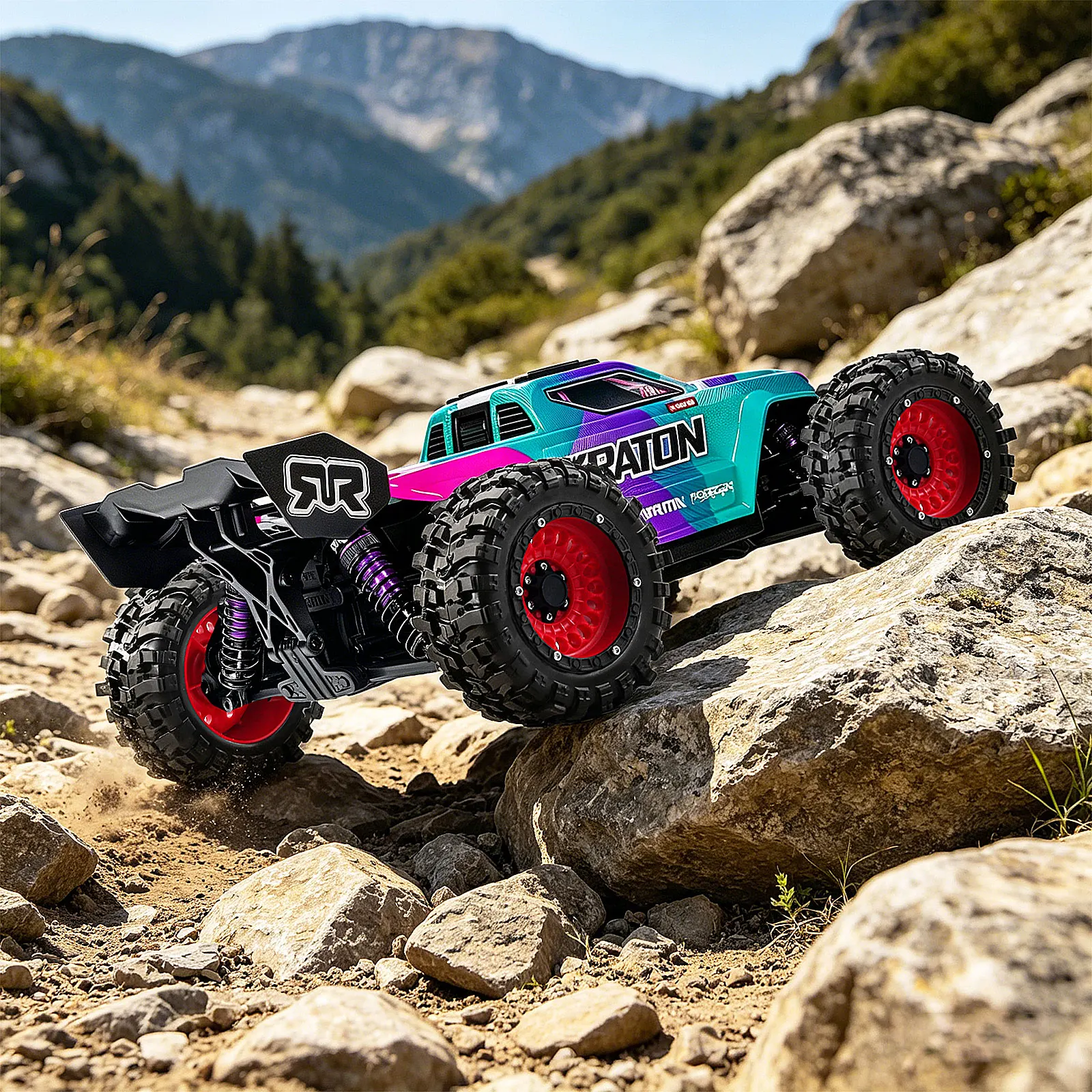 Pneus RC 90x43mm pour Traxxas Summit E-Revo ARRMA Mini Kraton 3S - Lot de 4