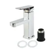 Sitting And Standing Mono Basin Tap Faucet Bathroom Bath Copper With Chrome Plating Electroplating Mixer Square 5