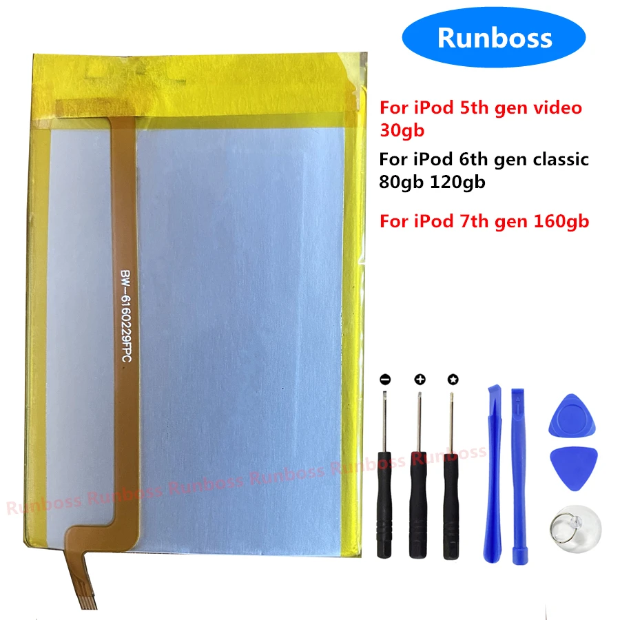 Nuova Batteria Di Aggiornamento 385879 3000Mah Ssd Hd Per Ipod 5Th Gen Video 30Gb Ipod 6Th Gen Classic 80Gb 120Gb 7Th Gen 160Gb Batterie