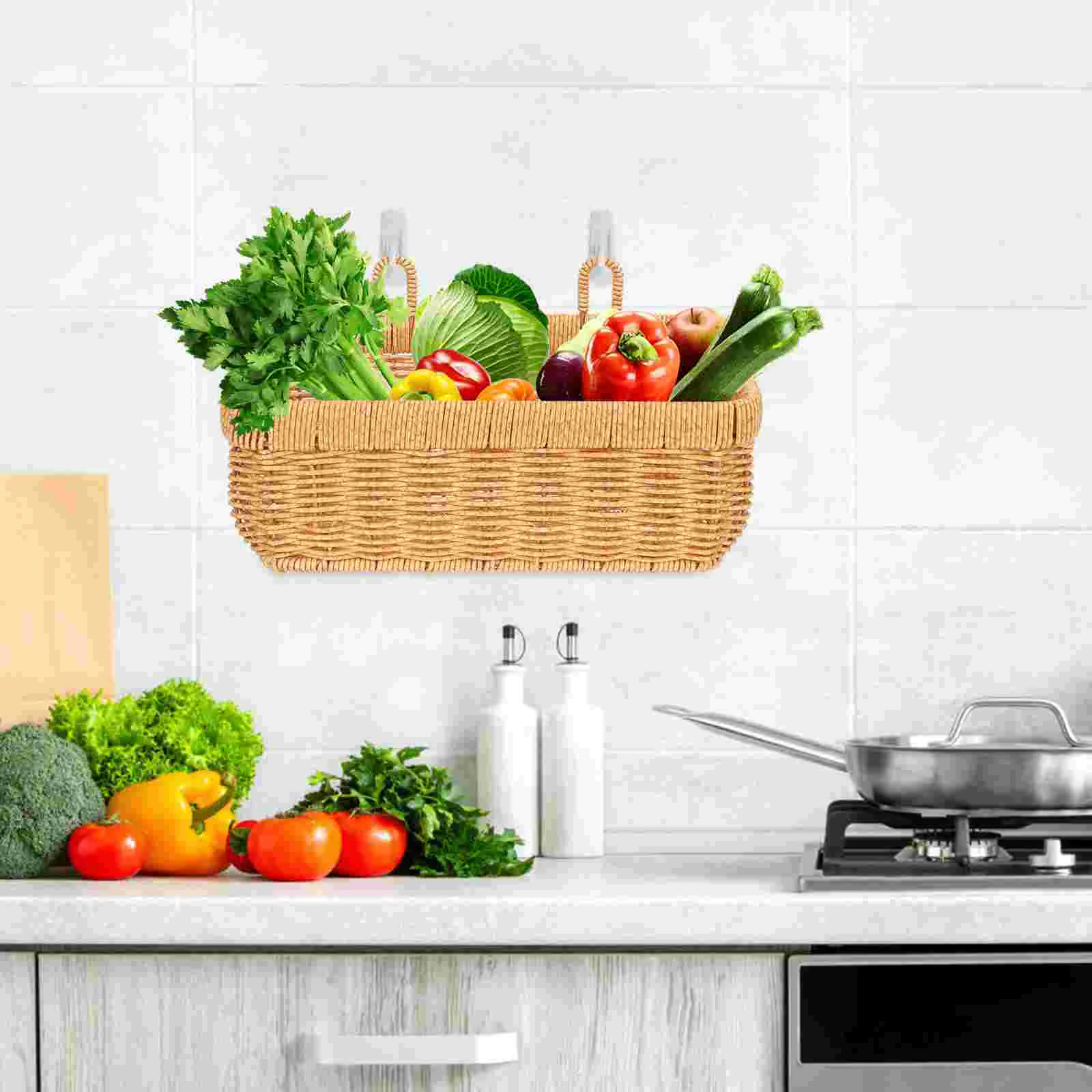 

Настенная плетеная корзина из искусственного ротанга