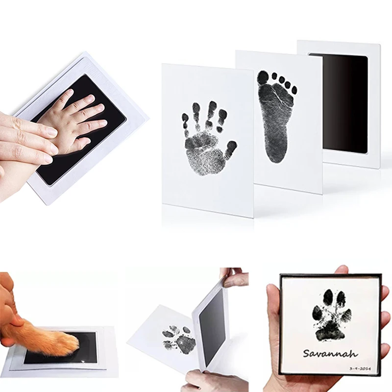 Baby Care Non-Toxic Baby Handprint Footprint Imprint Kit Souvenirs Casting Newborn Footprint Ink Pad Infant Clay Toy Gifts ink pads hand and footprint kit hand and footprint clay
