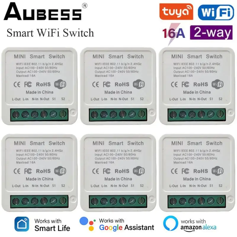 

Tuya WiFi Smart Switch Smart Home 16A Two-way Control Scene Setting Timer Smart Life Remote Control Vias Alexa Google Home